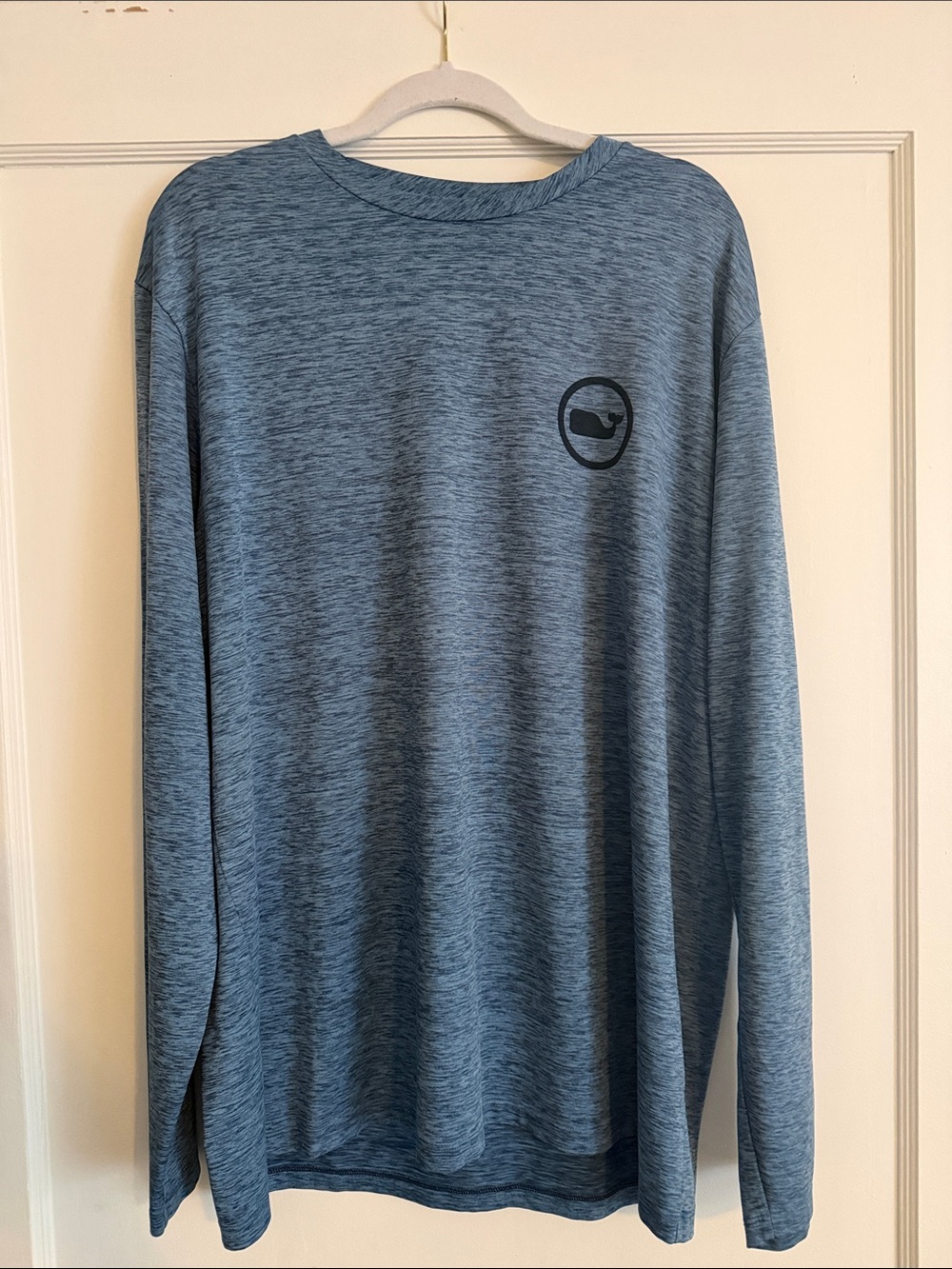 Vineyard Vines Heathered Slate Blue Long-Sleeve Performance Tee